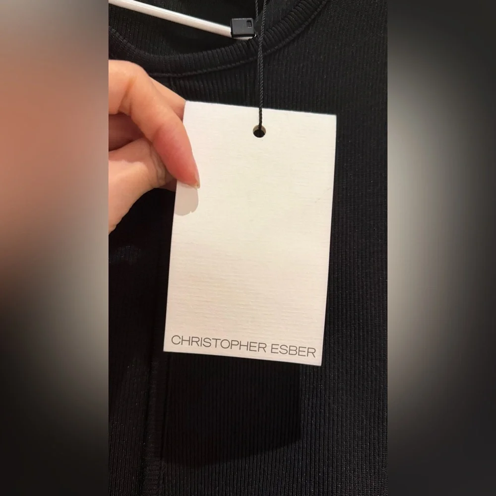 Christopher Esber Anglaise Long Sleeve Top Black - Picture 6 of 11